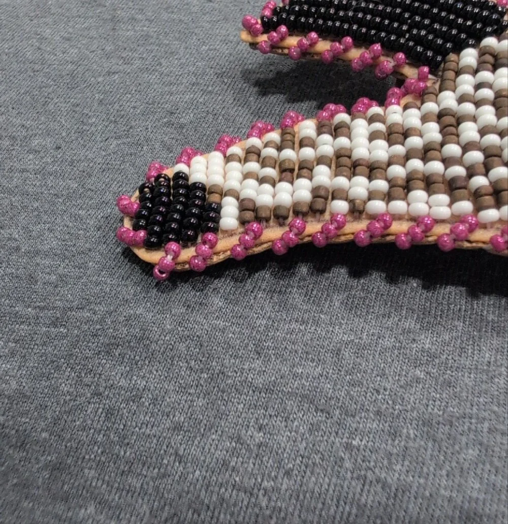 Navajo Made Beaded Pony Hairclip for Kids — Pink, Blue & Black